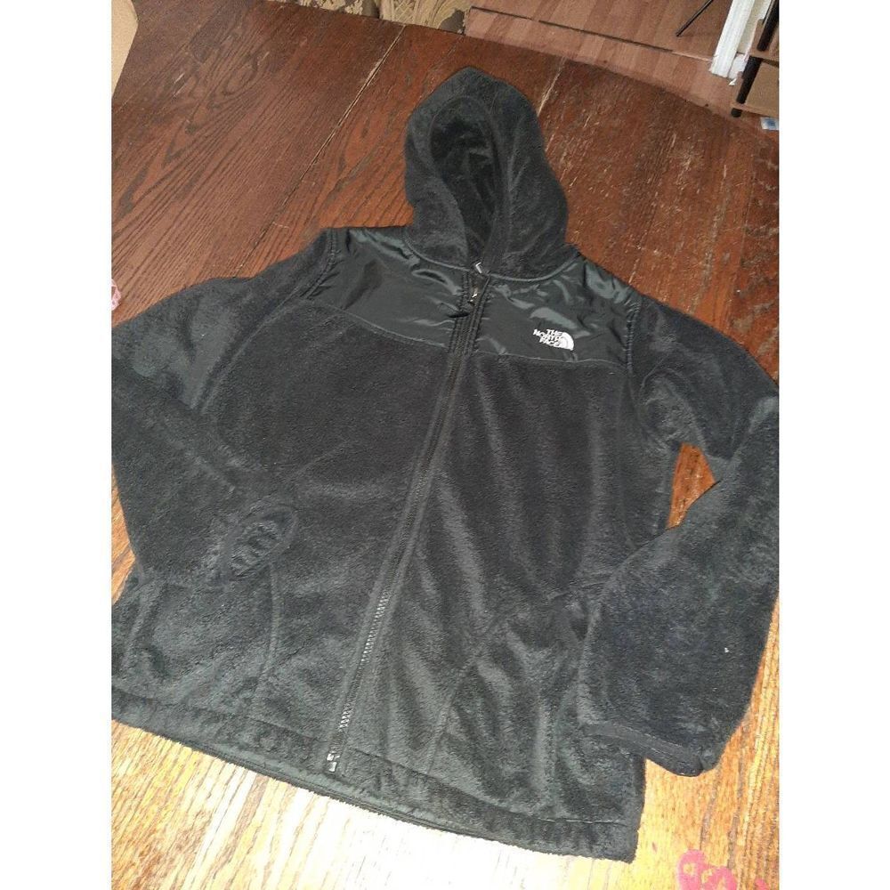 Kids Youth XL Size 18 North Face Black Long Sleeve Front Zip Hoodie Jacket